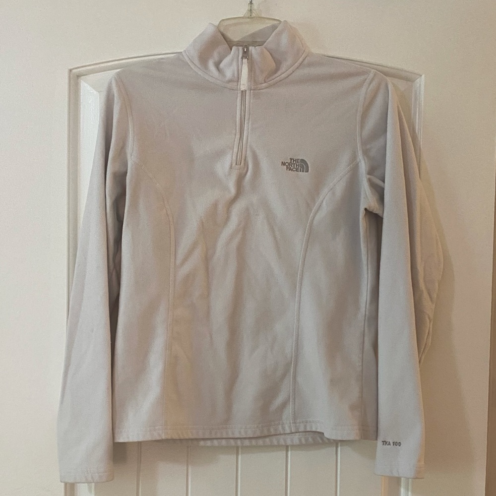 White North Face Half Zip Size Medium